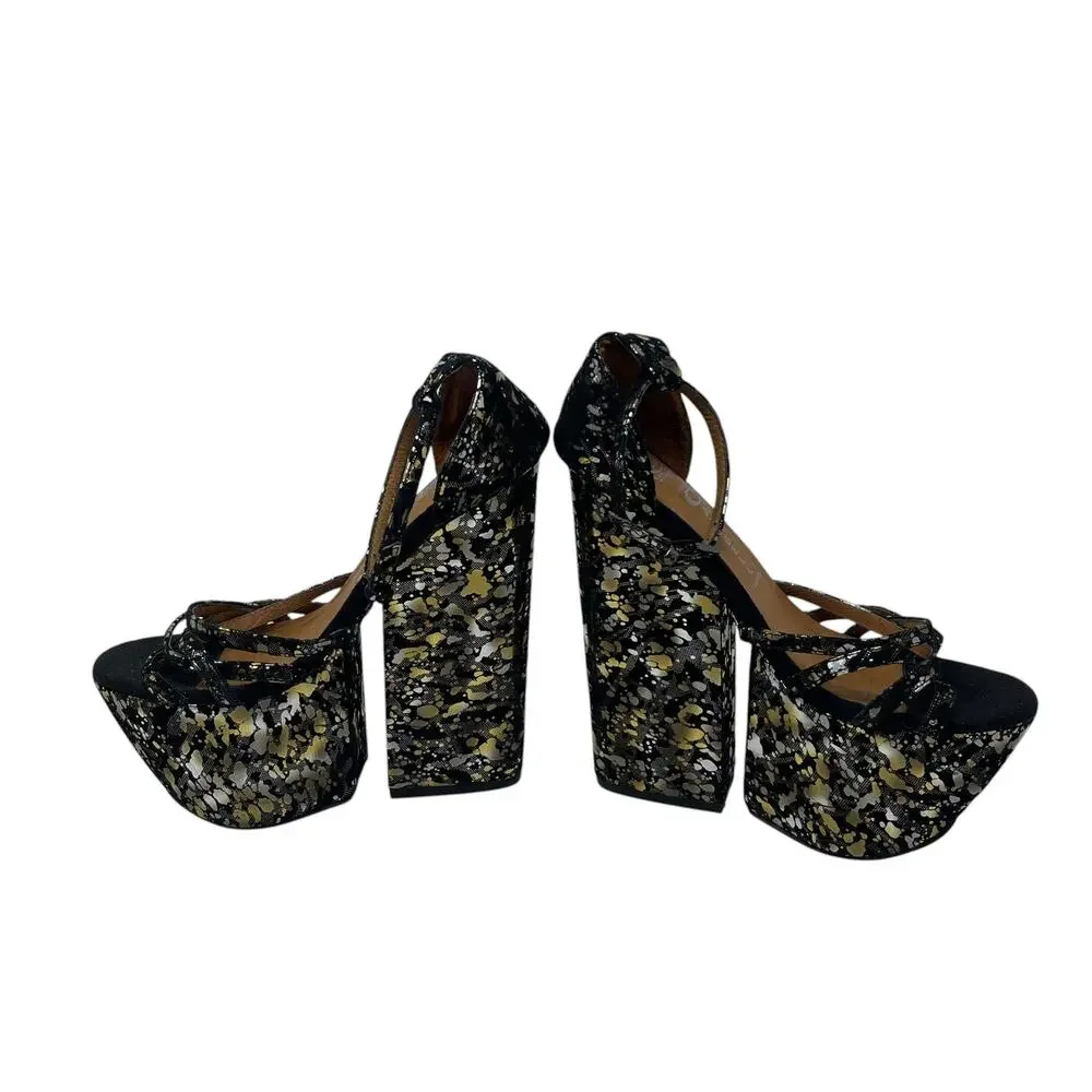 *RARE* Jeffrey Campbell Havana Last FOR REAL Platform Heels - Black - Size 6